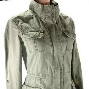 Love Tree Jacket Women's Size Small Utility Coat Green Olive Full Zip 100140